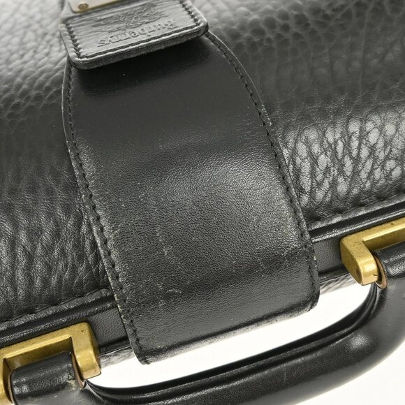 BURBERRY BLACK LEATHER DULLES BAG HANDBAG NQ01778 BN01 - Picture 5 of 10